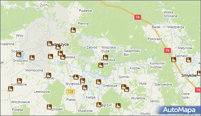 mapa Mościska Małe, Mościska Małe na mapie Targeo
