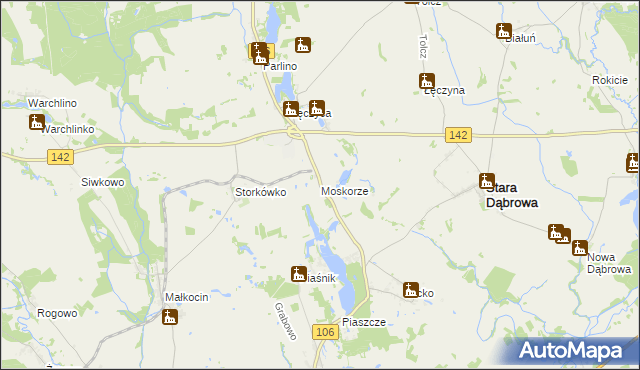 mapa Moskorze, Moskorze na mapie Targeo