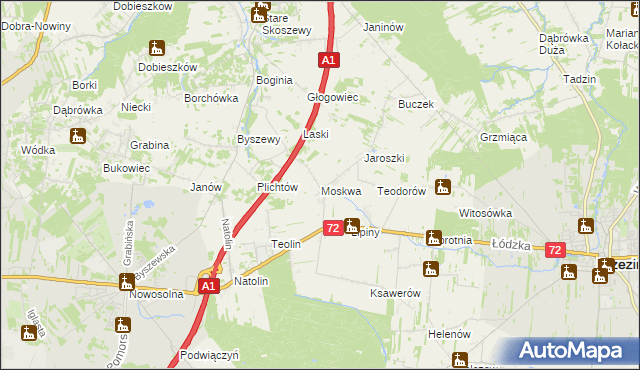 mapa Moskwa gmina Nowosolna, Moskwa gmina Nowosolna na mapie Targeo