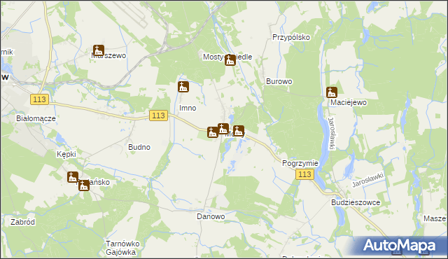 mapa Mosty gmina Goleniów, Mosty gmina Goleniów na mapie Targeo