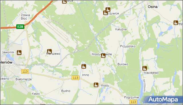 mapa Mosty-Osiedle, Mosty-Osiedle na mapie Targeo
