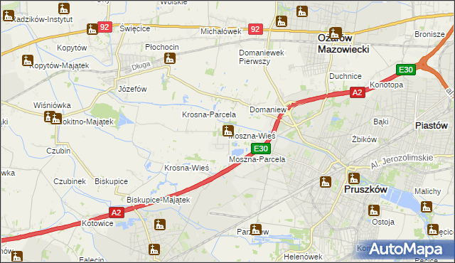 mapa Moszna-Wieś, Moszna-Wieś na mapie Targeo