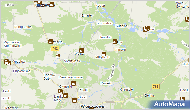 mapa Motyczno, Motyczno na mapie Targeo