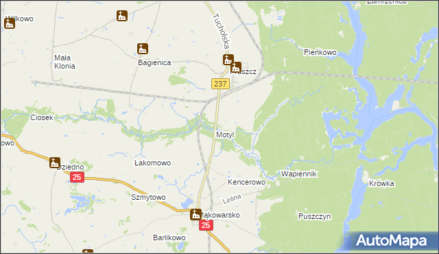 mapa Motyl gmina Gostycyn, Motyl gmina Gostycyn na mapie Targeo