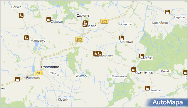 mapa Możdżanowo, Możdżanowo na mapie Targeo
