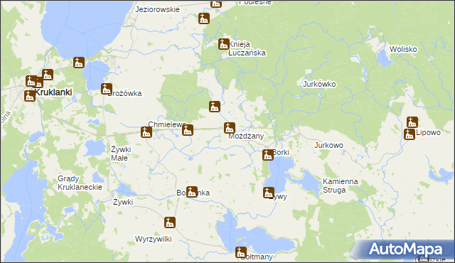 mapa Możdżany, Możdżany na mapie Targeo