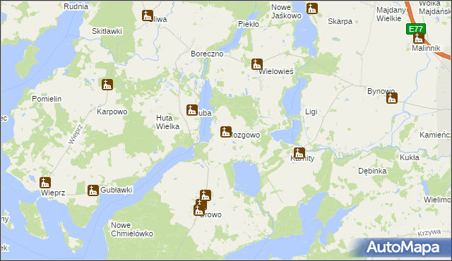 mapa Mozgowo, Mozgowo na mapie Targeo