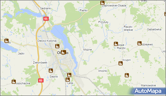 mapa Możne, Możne na mapie Targeo