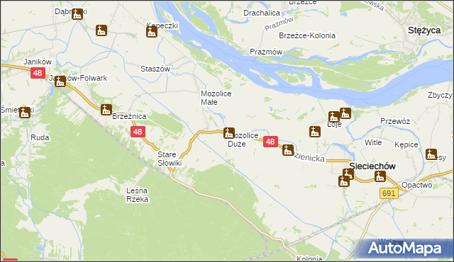 mapa Mozolice Duże, Mozolice Duże na mapie Targeo