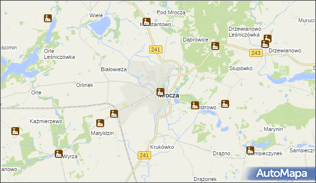 mapa Mrocza, Mrocza na mapie Targeo