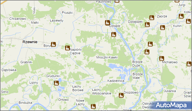 mapa Mroczki-Kawki, Mroczki-Kawki na mapie Targeo