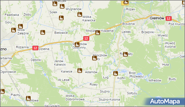 mapa Mroczków Duży, Mroczków Duży na mapie Targeo