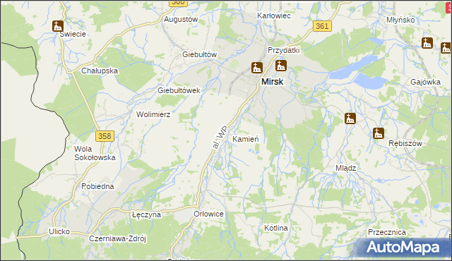 mapa Mroczkowice gmina Mirsk, Mroczkowice gmina Mirsk na mapie Targeo