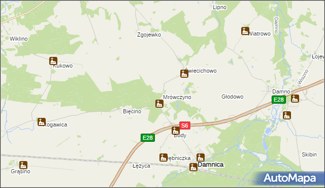 mapa Mrówczyno, Mrówczyno na mapie Targeo