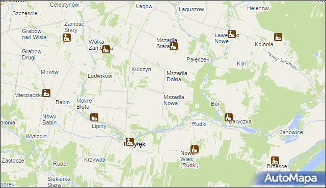 mapa Mszadla Nowa, Mszadla Nowa na mapie Targeo