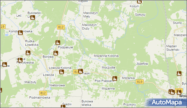 mapa Mszanna-Kolonia, Mszanna-Kolonia na mapie Targeo