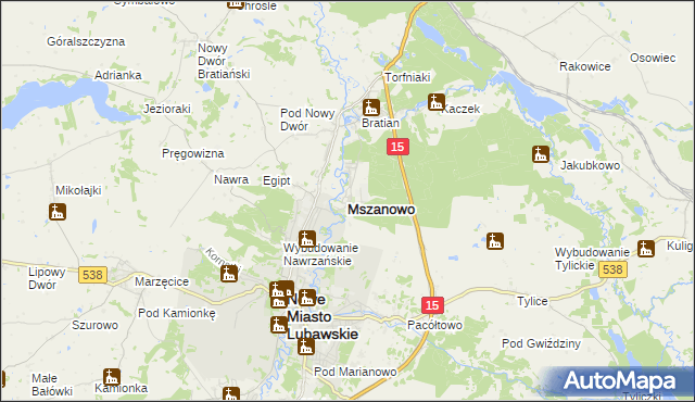 mapa Mszanowo, Mszanowo na mapie Targeo