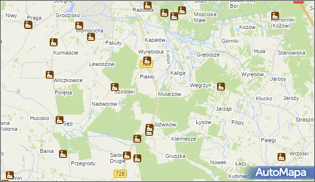 mapa Mularzów, Mularzów na mapie Targeo