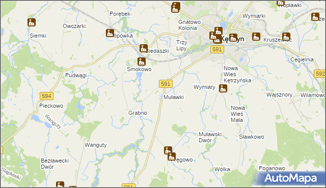 mapa Muławki, Muławki na mapie Targeo