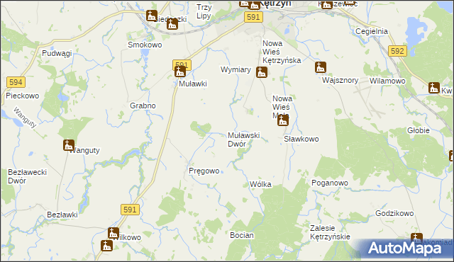 mapa Muławski Dwór, Muławski Dwór na mapie Targeo