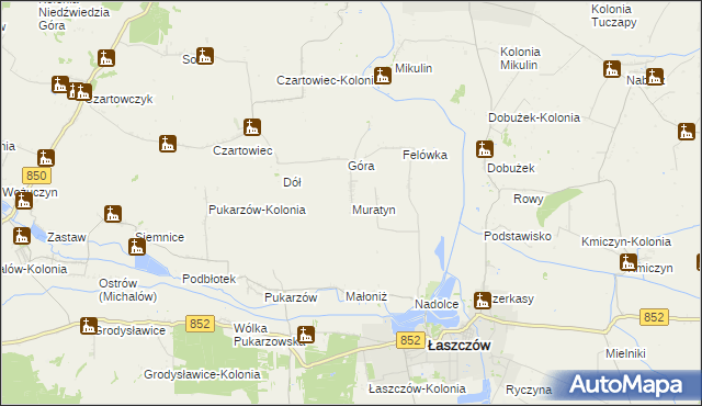 mapa Muratyn, Muratyn na mapie Targeo