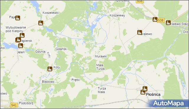 mapa Murawki, Murawki na mapie Targeo