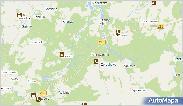 mapa Murowaniec gmina Główczyce, Murowaniec gmina Główczyce na mapie Targeo