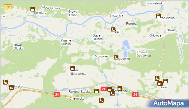 mapa Murowiec, Murowiec na mapie Targeo