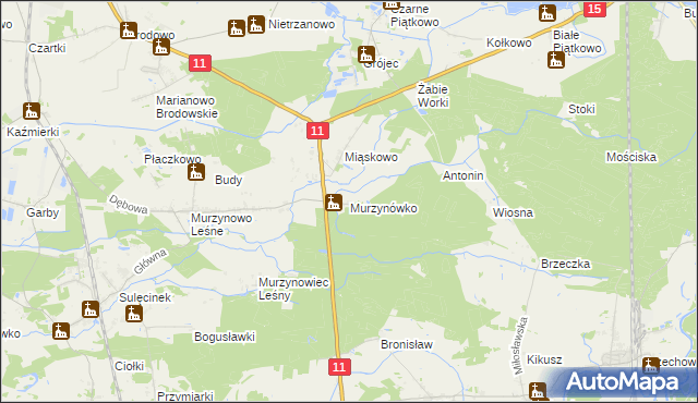 mapa Murzynówko, Murzynówko na mapie Targeo