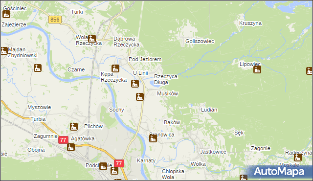 mapa Musików, Musików na mapie Targeo