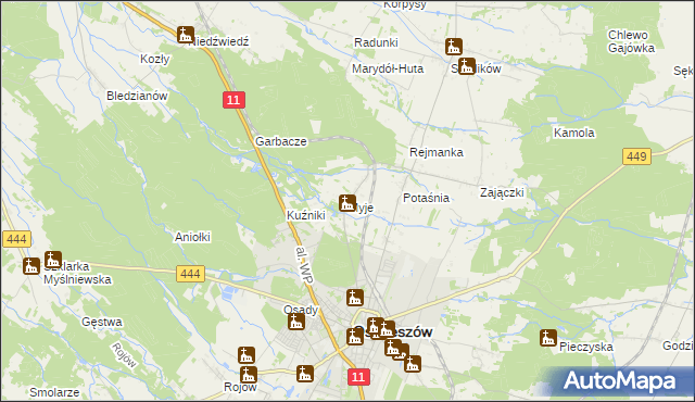 mapa Myje, Myje na mapie Targeo