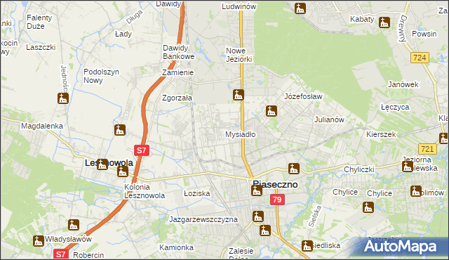 mapa Mysiadło, Mysiadło na mapie Targeo