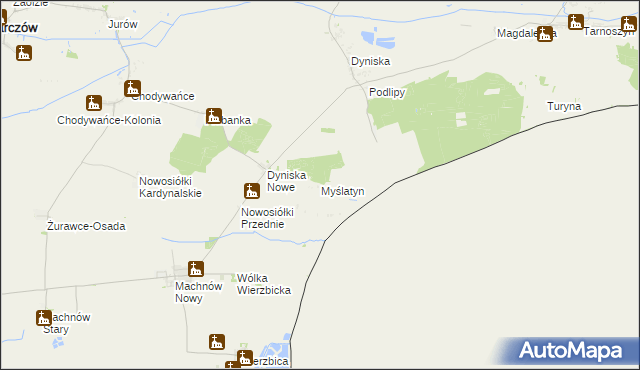 mapa Myślatyn, Myślatyn na mapie Targeo