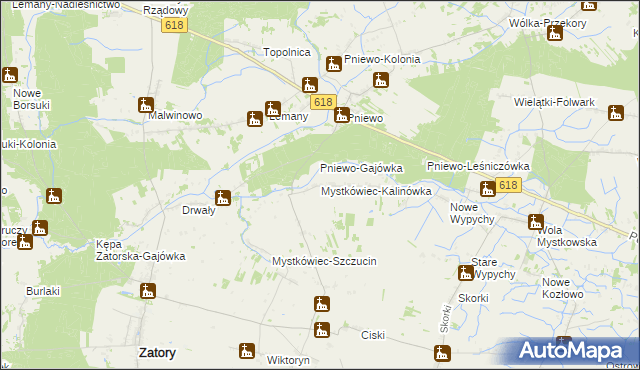 mapa Mystkówiec-Kalinówka, Mystkówiec-Kalinówka na mapie Targeo