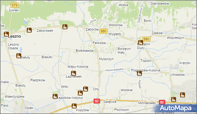 mapa Myszczyn, Myszczyn na mapie Targeo