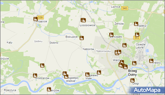 mapa Naborów, Naborów na mapie Targeo