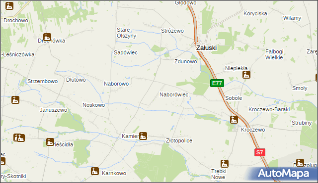 mapa Naborówiec, Naborówiec na mapie Targeo