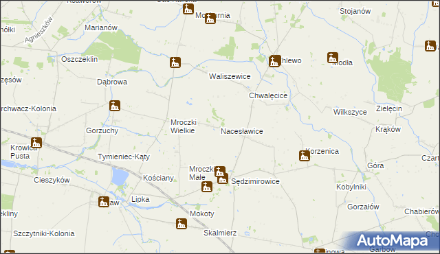 mapa Nacesławice, Nacesławice na mapie Targeo