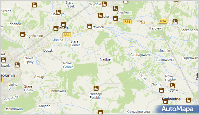 mapa Nadbiel, Nadbiel na mapie Targeo