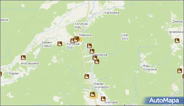 mapa Nadrzecze gmina Biłgoraj, Nadrzecze gmina Biłgoraj na mapie Targeo