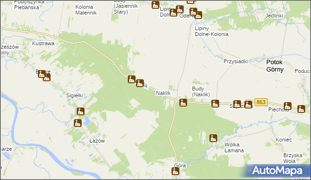 mapa Naklik, Naklik na mapie Targeo