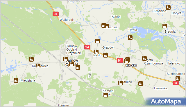 mapa Nakło gmina Tarnów Opolski, Nakło gmina Tarnów Opolski na mapie Targeo