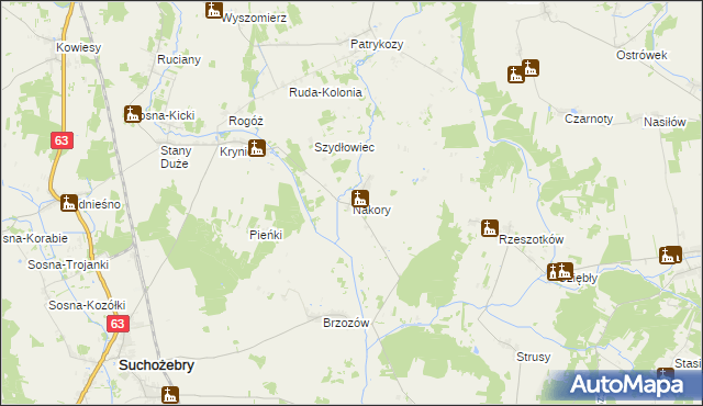 mapa Nakory, Nakory na mapie Targeo