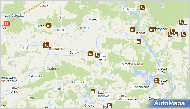 mapa Napiórki Ciężkie, Napiórki Ciężkie na mapie Targeo