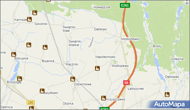 mapa Napoleonowo, Napoleonowo na mapie Targeo