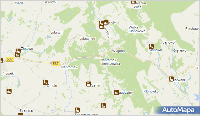 mapa Napromek Leśniczówka, Napromek Leśniczówka na mapie Targeo