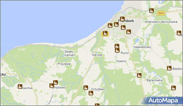 mapa Narusa, Narusa na mapie Targeo