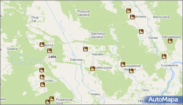 mapa Nasiadki, Nasiadki na mapie Targeo