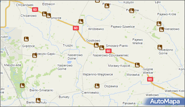 mapa Nasierowo-Dziurawieniec, Nasierowo-Dziurawieniec na mapie Targeo