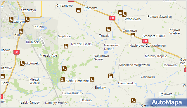 mapa Nasierowo Górne, Nasierowo Górne na mapie Targeo